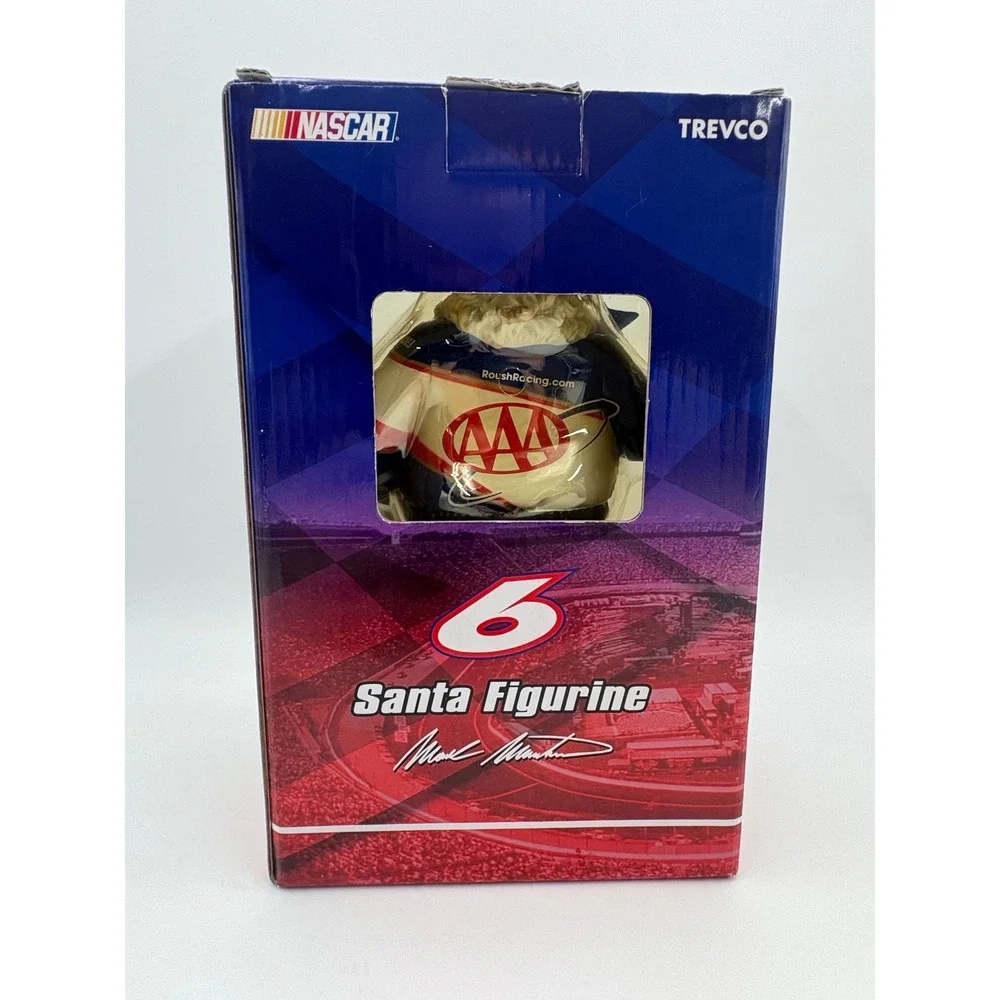 NASCAR #6 AAA Racing Santa Figurine Trevco Mark Martin Christmas Fan Collectible